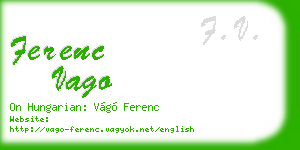 ferenc vago business card